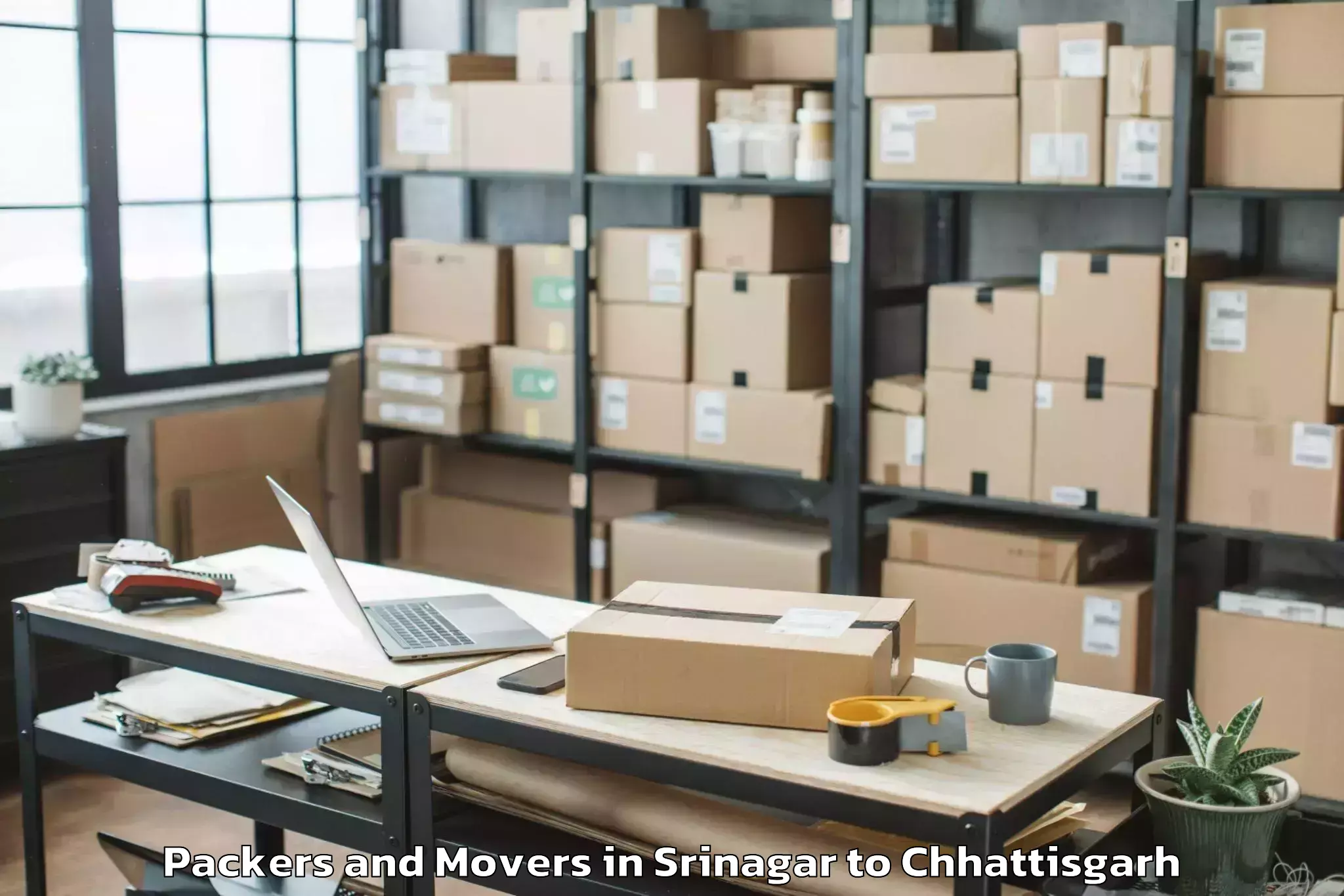 Easy Srinagar to Kirandul Packers And Movers Booking